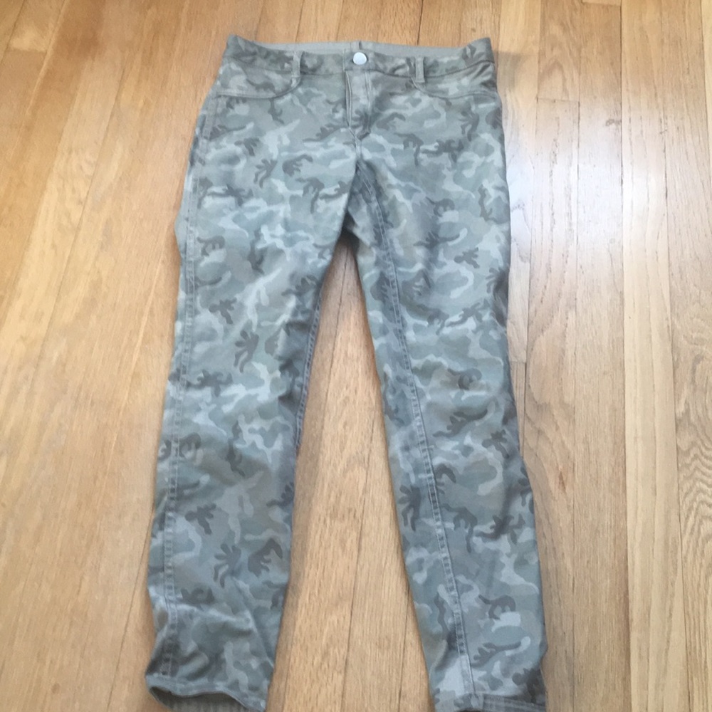 Camo reversible jeans.